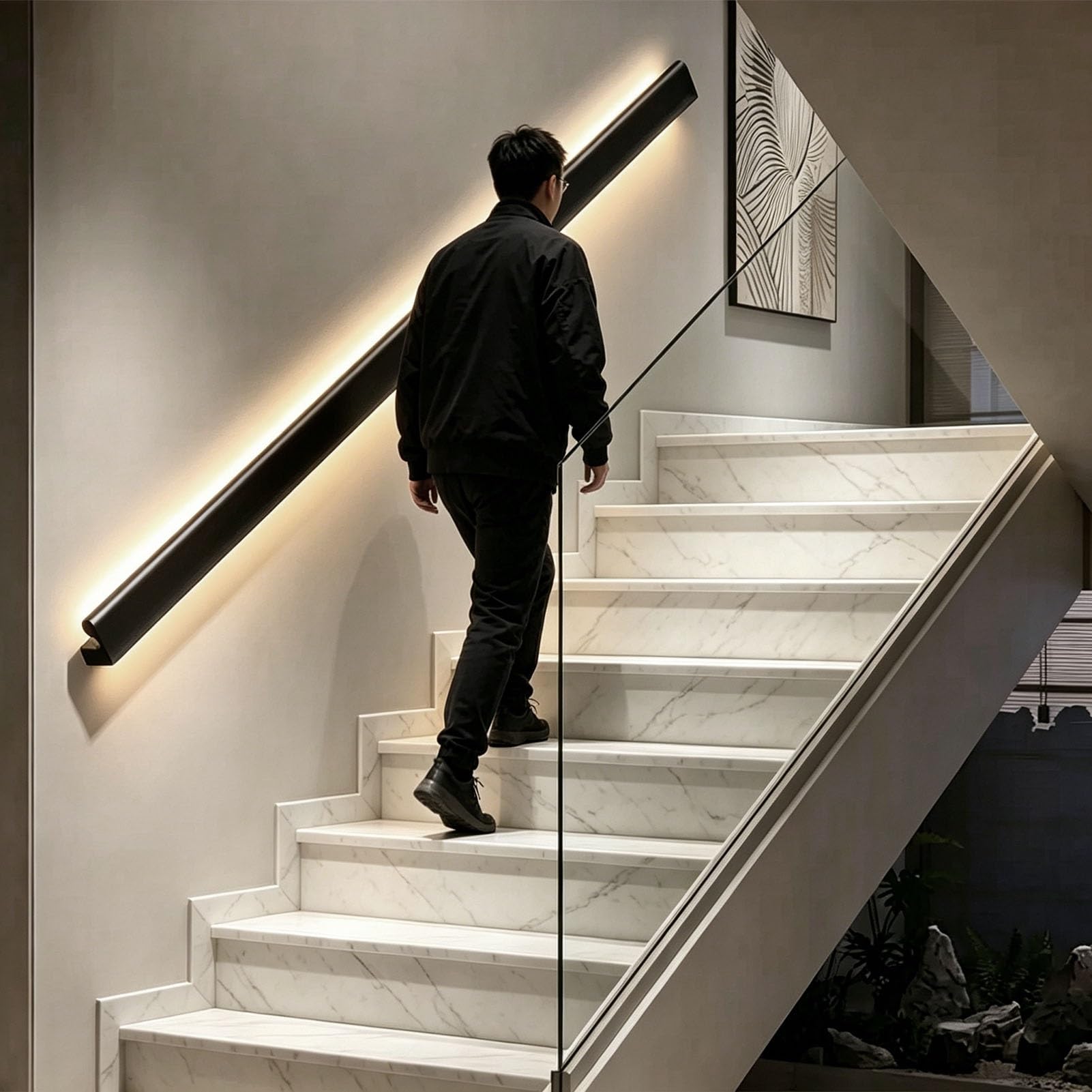 Éclairage LED pour main courante 230cm pour escalier intérieur