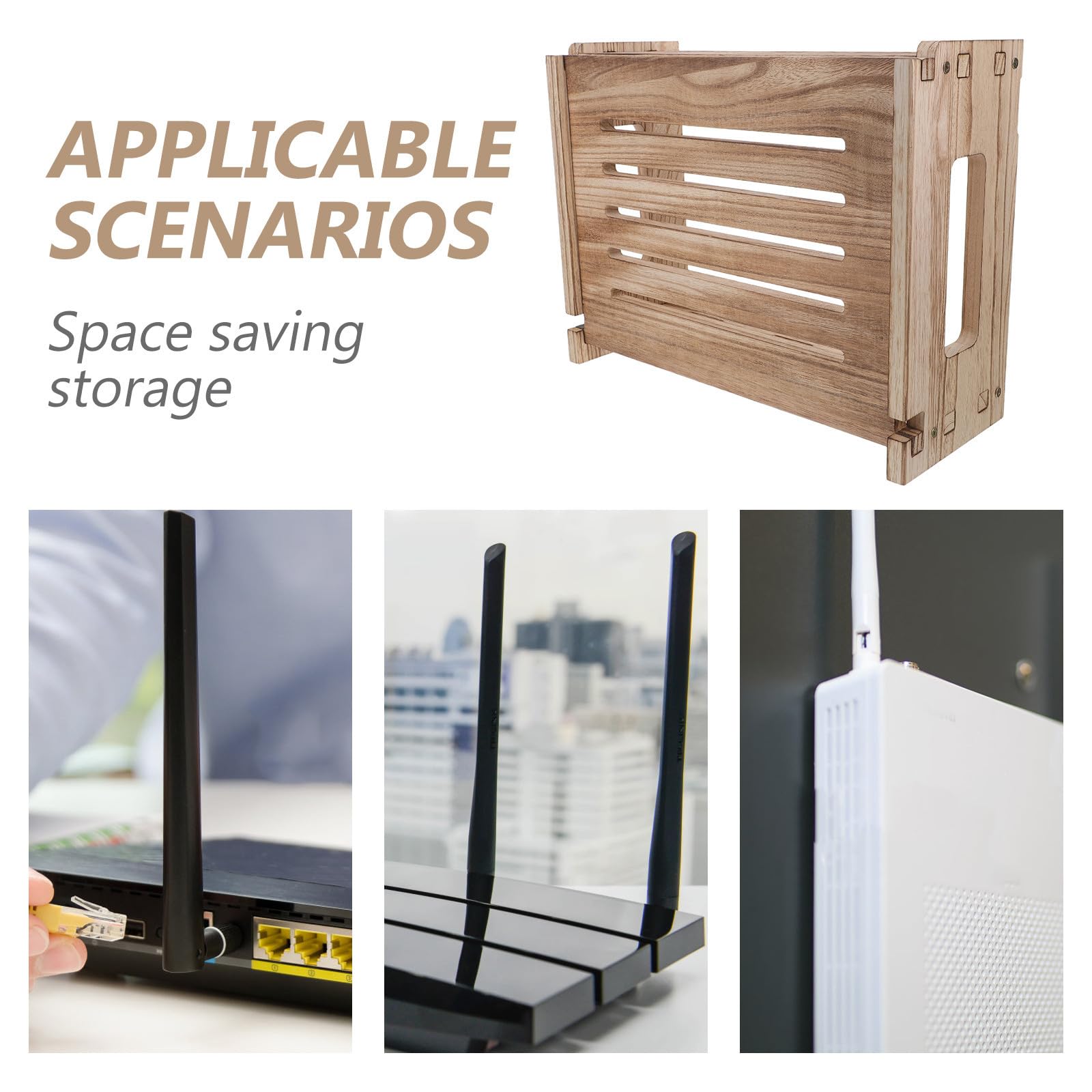 Wandmontierte Router Modem Aufbewahrungsbox mit Kabelmanagement und Staubschutz für Wohnzimmer und Zuhause Stilvolles Dekoratives Design