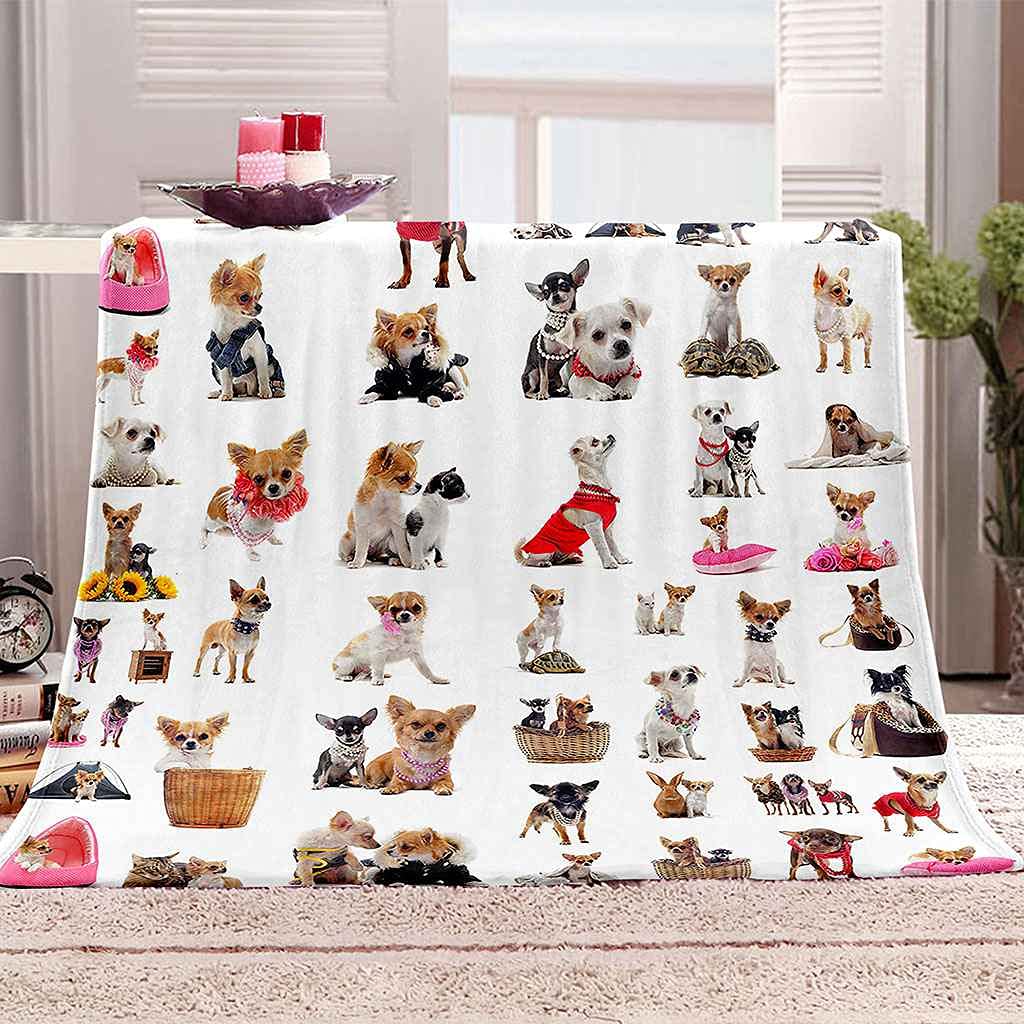 Couverture polaire chiot anti-froid plaid doux entretien facile lavable machine