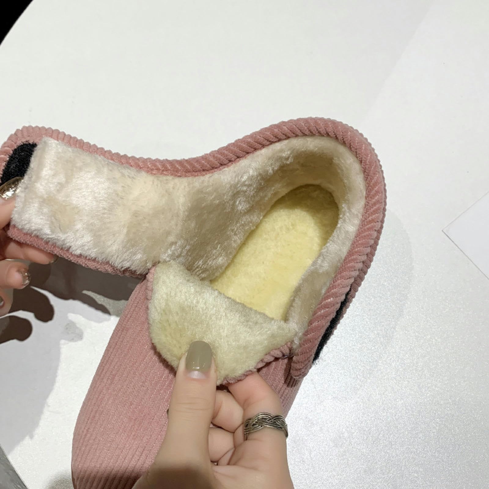 Pantofole Slifor In Feltro Fuzzy Da Donna Memory Foam Chiuse Slifori Da Signore Con Suola In Gomma Antiscivolo Calda-viola-35-36