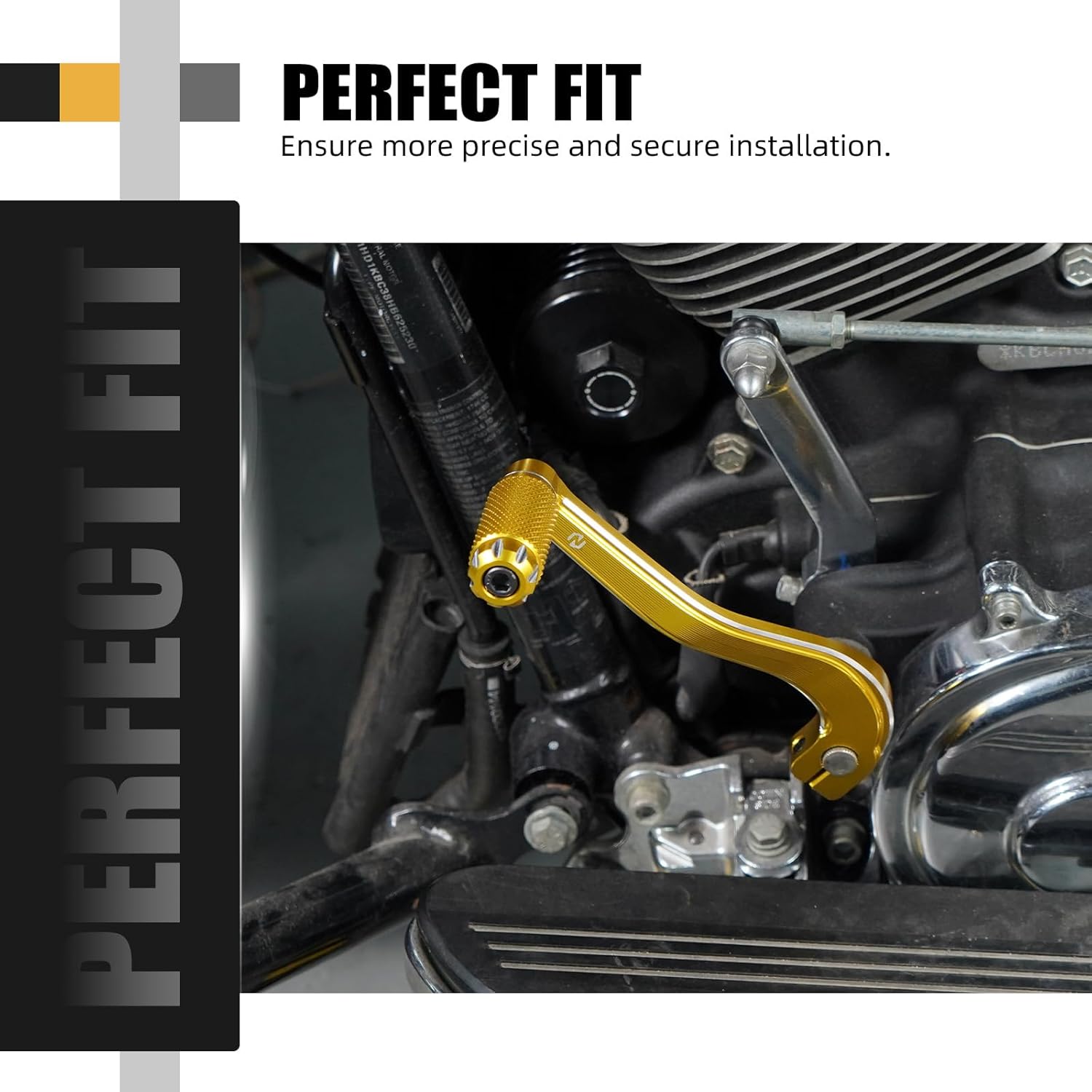 NICECNC Gold Gear Shift Lever with Peg Shift Lever Kit Fit for '91-'17 Dyna Options for Mid Controls Compatible with Harley Dyna Switchback FLD 2012-2016, Replacement for 33600179/34564-90B, See Fit!