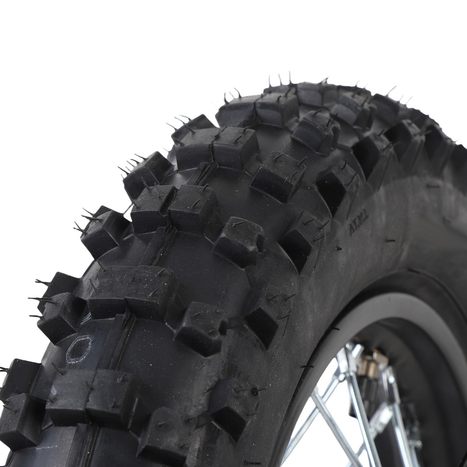 Keenso Opona Motocyklowa, Opona na felgę Tylnego Koła 80/100-10 10 Cali z osią 12 Mm i tarczą hamulcową 190 Mm do Rowerów Terenowych i Mini Motocykli