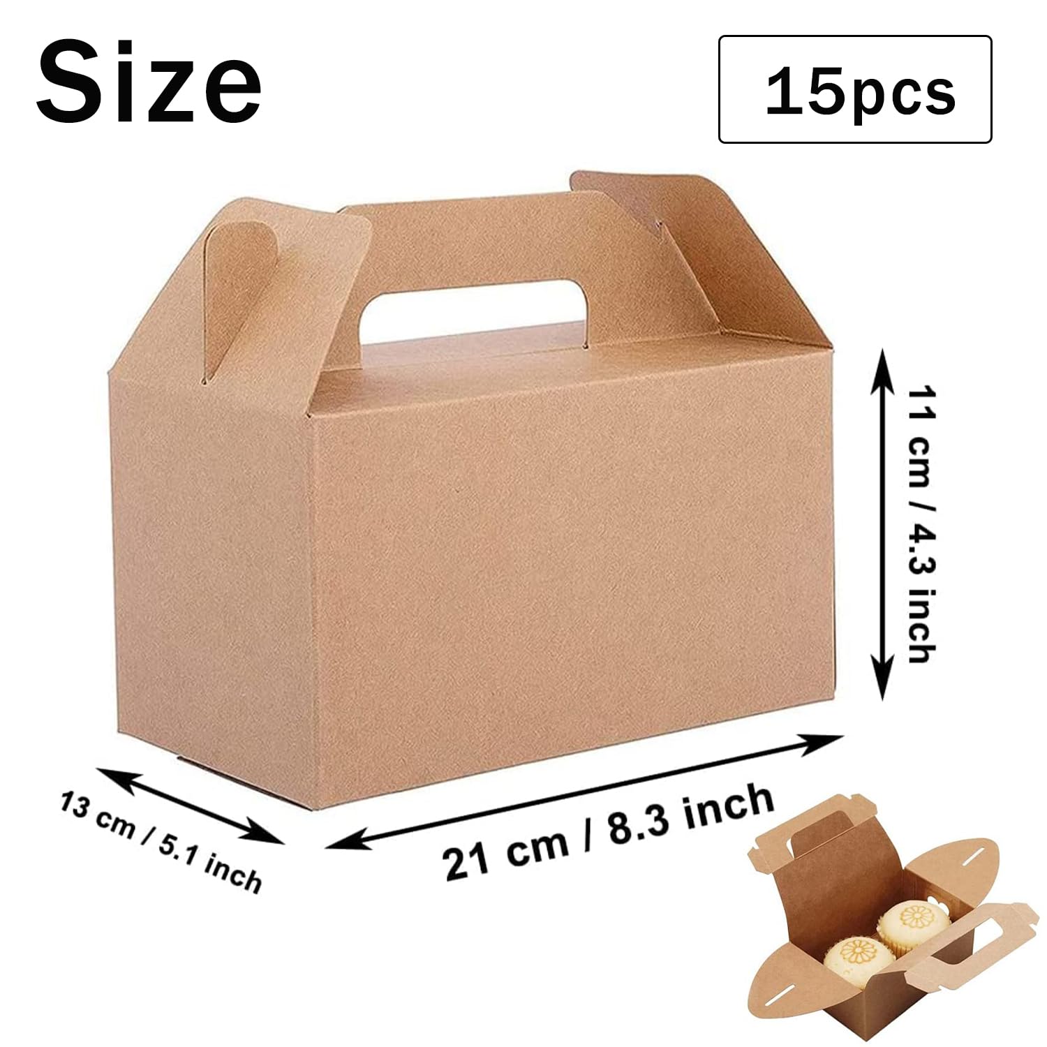 3-teiliges Geschenkbox-Set Aus Recycling-Kraftpapier - Verschachtelte Quadratboxen In Weihnachts-Optik