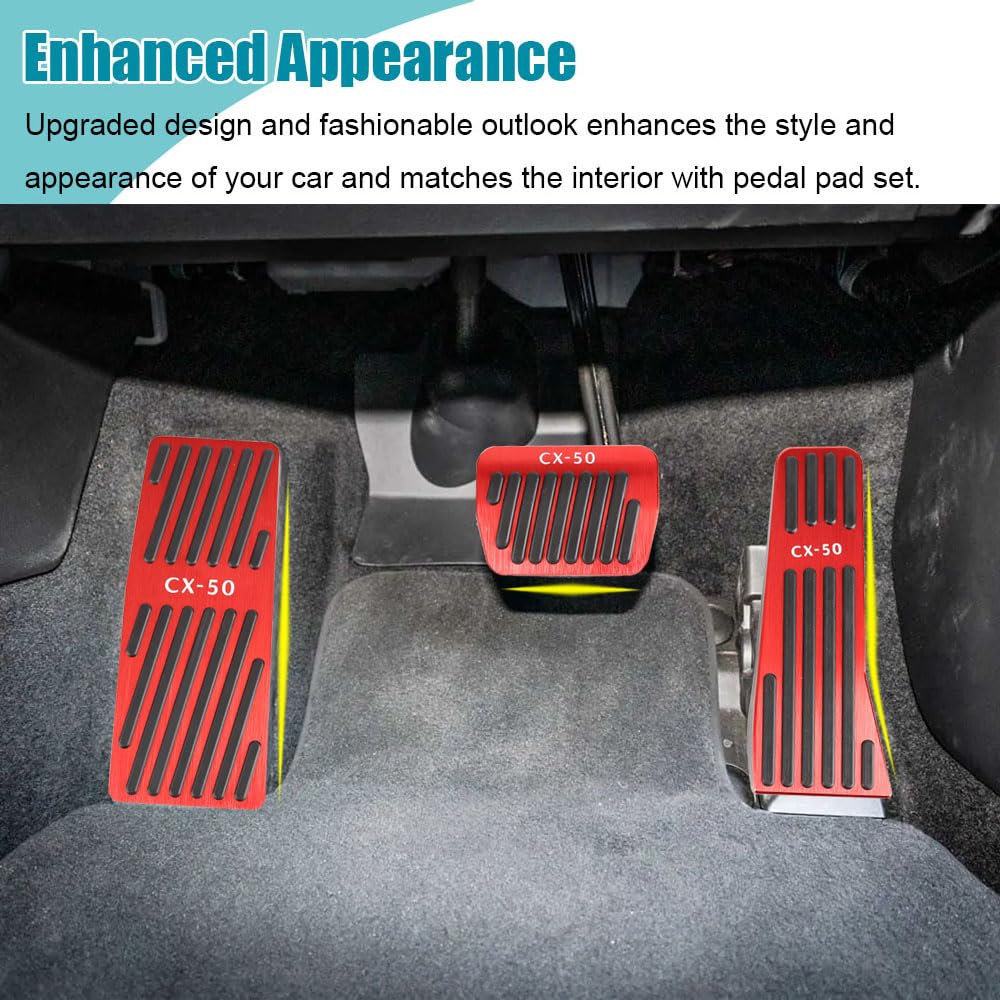 3PCS Anti-Slip Accelerator Gas And Brake Pedal Covers, No