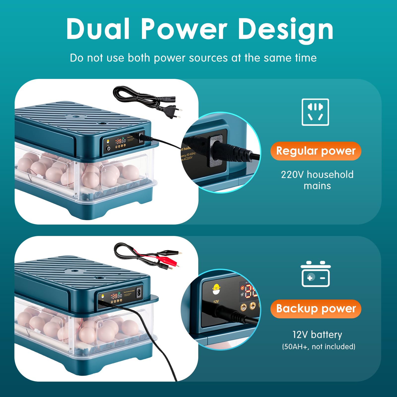 Incubadoras para incubar huevos, incubadora de 24 huevos con volteo automático y control de temperatura, llenado automático de agua, diseño de ventilación para gallinas, codornices y huevos de aves