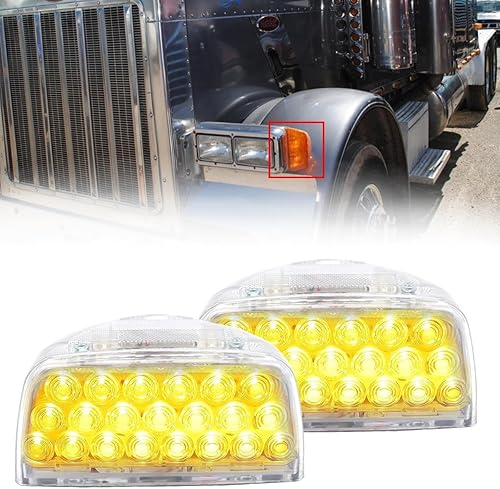 Señal de giro para Peterbilt, 31 luces LED triangulares ámbar Peterbilt con 3 cables de repuesto para Peterbilt 379 359 357 365 378 ámbar Ledlente