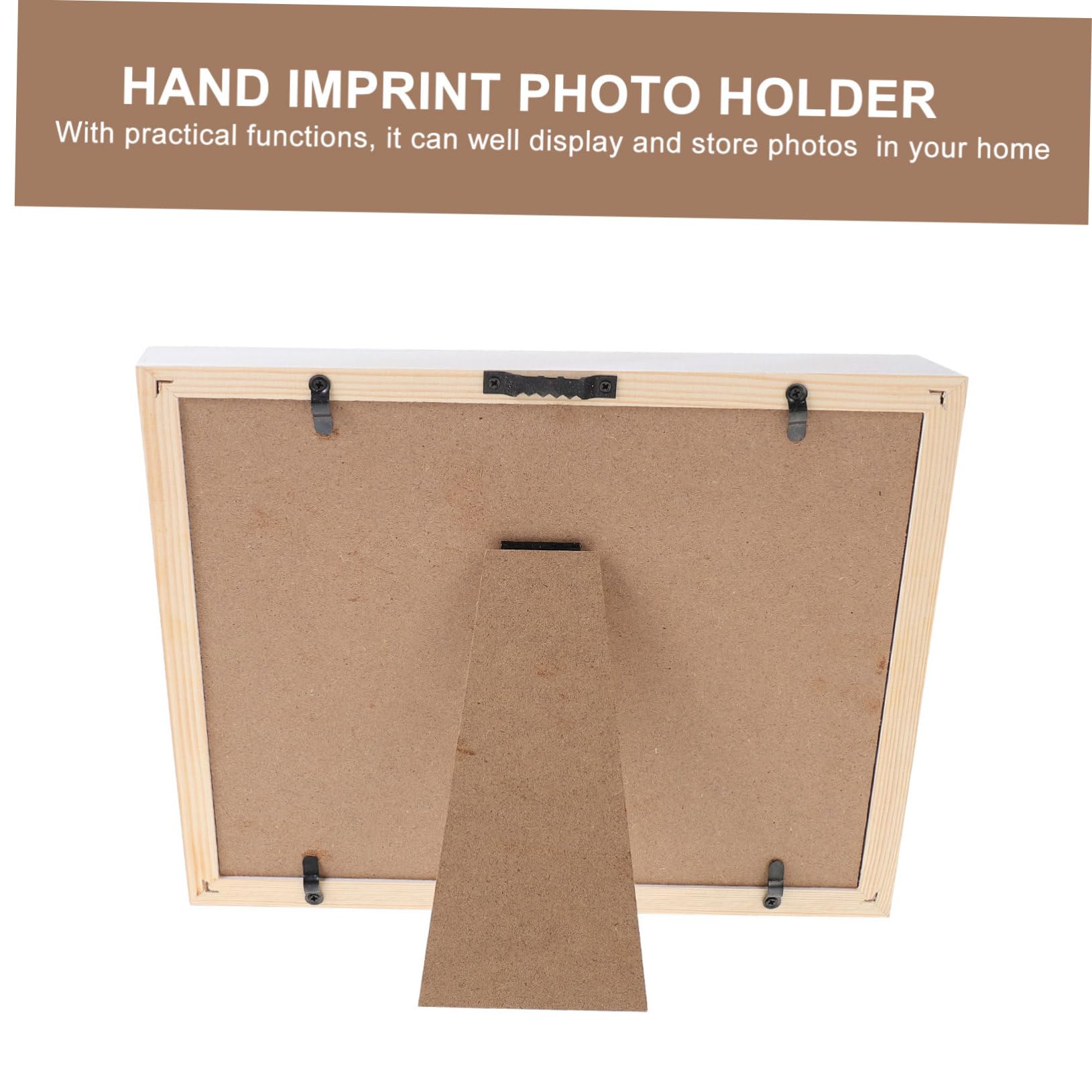 Kit Cornice per Foto Impronta Mani in Legno e Tavoletta D'inchiostro, Portafoto Creativo per Decorazione Casa, Regalo per Ragazzo Ragazza e Famiglia