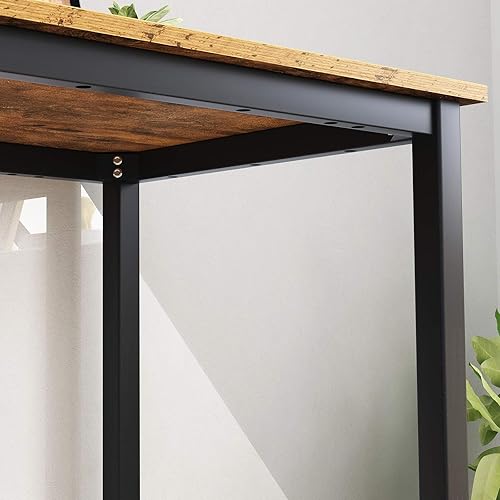 Miniatura 58 de DlandHome Escritorio pequeño para computadora de 31.5 pulgadas, mesa de escritura para espacios pequeños, mesa de estudio, escritorio para Nogal