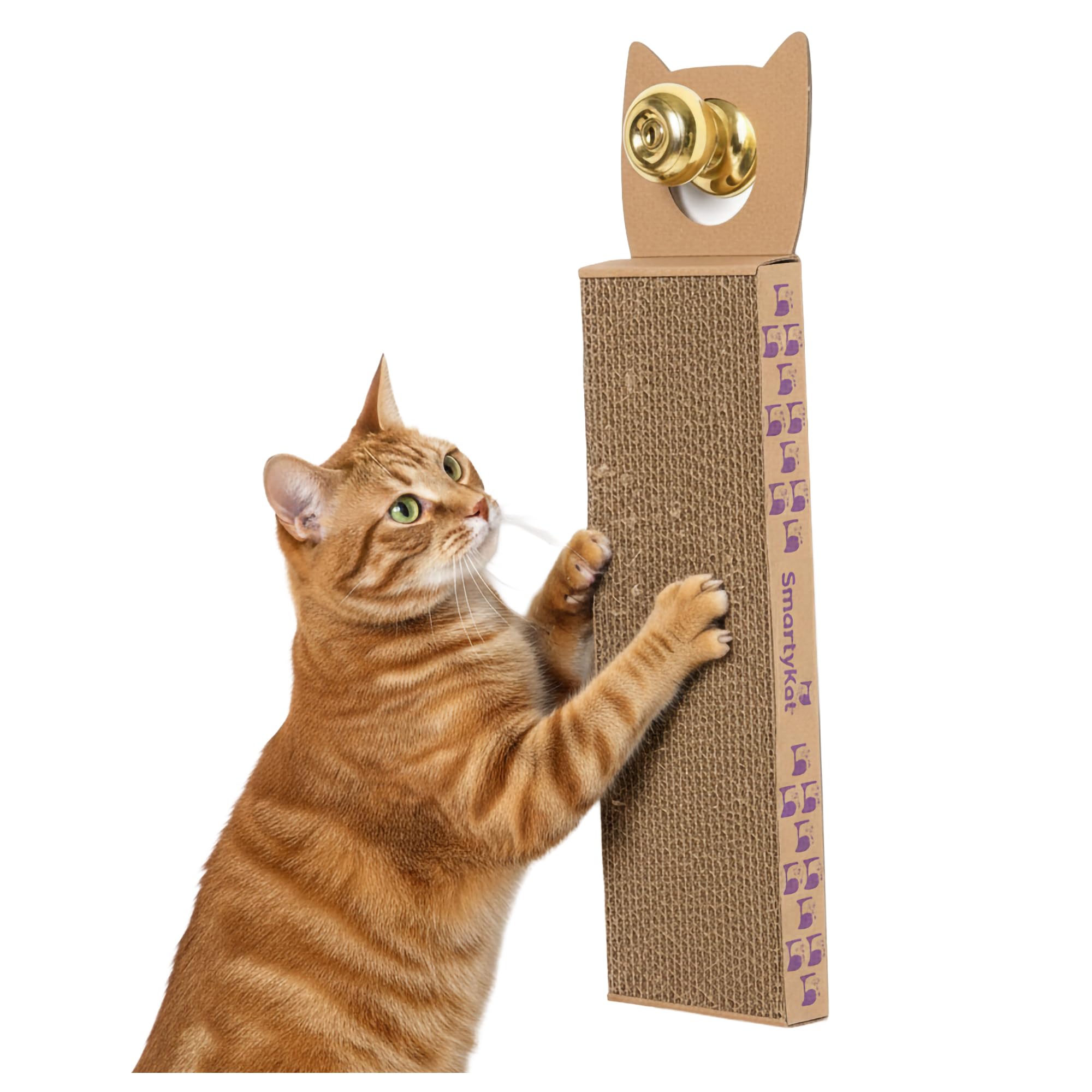 SmartyKat Scratch Up Corrugated Hanging Cat Scratcher, Catnip Infusion Technology - Brown, Single Wide