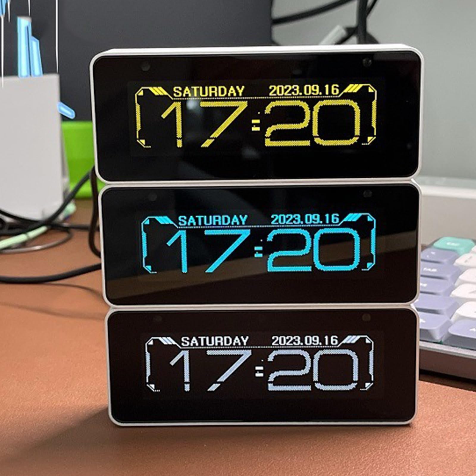 AK25664 Color Music Spectrum Clock Aluminiumgehäuse Mit Verbesserter Firmware Und Eingabeoption Remote Kontrolliertes Auditorisches Display