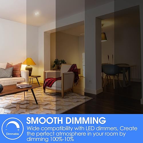 Miniatura 4 de Energetic - Bombillas LED regulables equivalentes a 100 W, 1500 lúmenes, 12.5 W, blanco cálido 3000 K, bombilla LED E26, 15000 horas, certificación