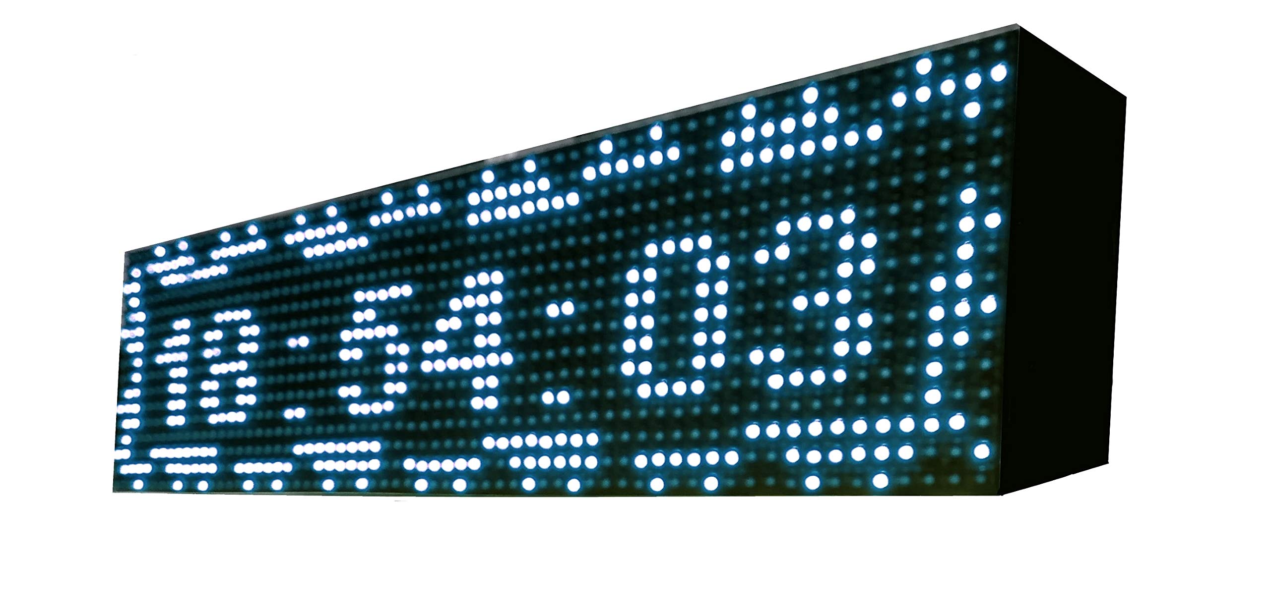 Cartel LED programable USB + WiFi con sensor de temperatura y reloj 64x16 cm para exterior/Rótulo luminoso/Pantalla electrónica/alta luminosidad/Display LED (Doble cara Blanco)