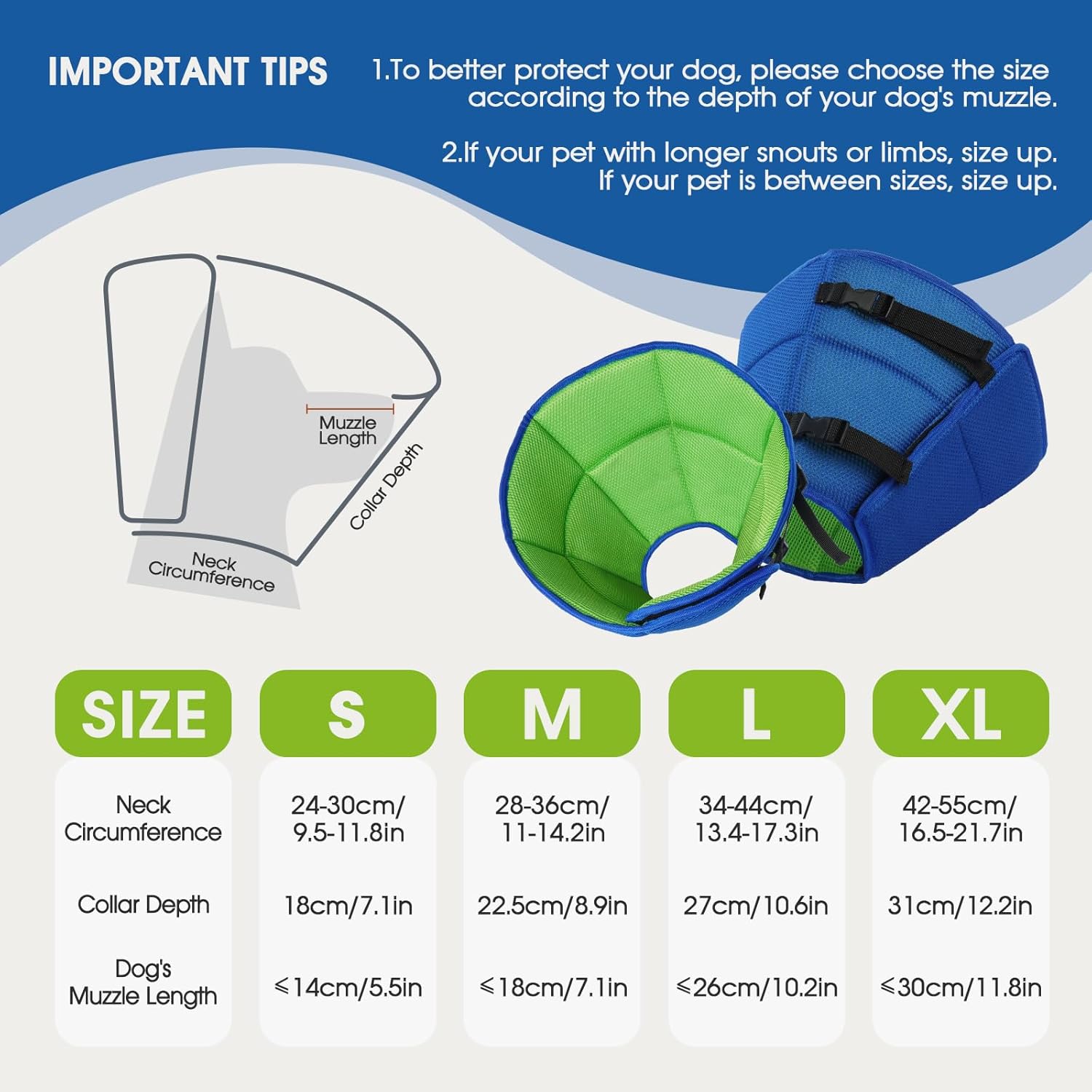 Dog Cone Collar After Surgery for Medium Dogs, Adjustable Soft Recovery Cone for Dogs to Stop Licking Biting, Comfortable Pet Elizabethan Alternative for Wound Healing