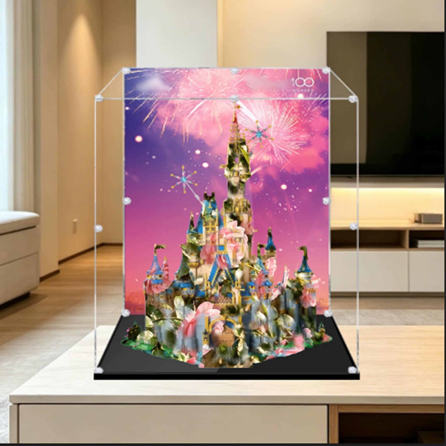 Acrylic Display Case for Le-go 43222 Castle Model, Dustproof Display Box (display box only) (background 3mm-A)