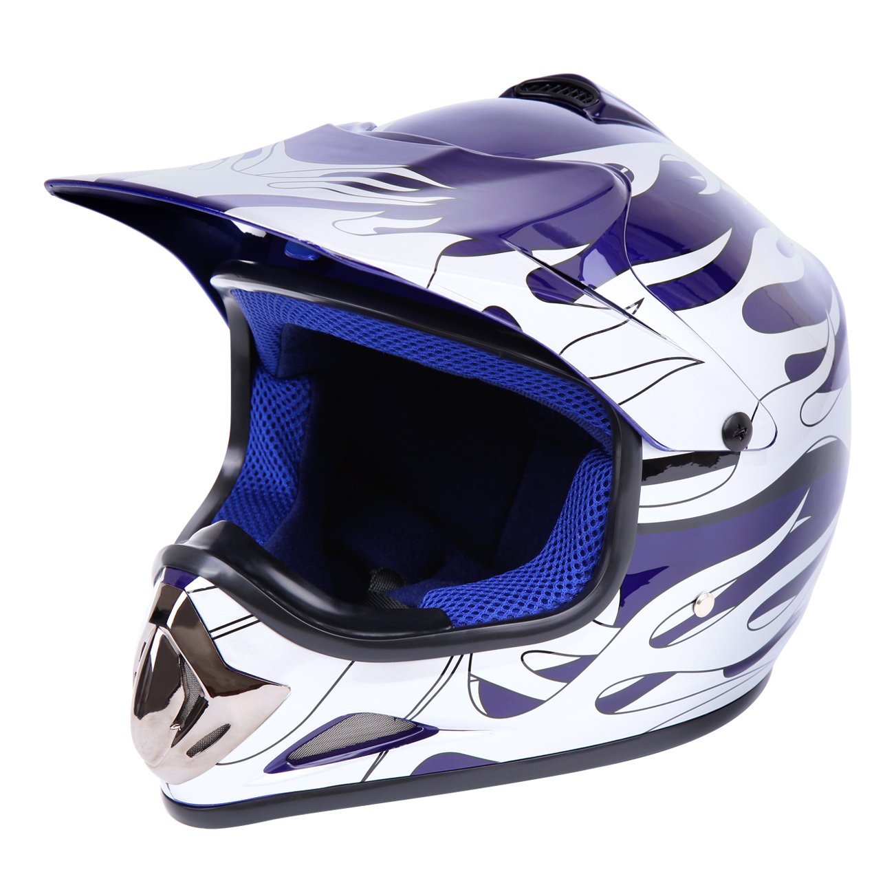 Samger DOT Youth Niños Fuera del Casco de Motocross Dirt Bike Casco con Guantes Gafas (Azul,L)