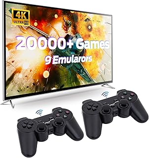 Retro Game Stick, Retro Game Console, Plug & Play Video TV Game Stick with 20000+ Games Built-in, 64G, 4K HDMI Output, 9 Classic Emulators, Dual 2.4G Wireless Retro Game Consoleulators