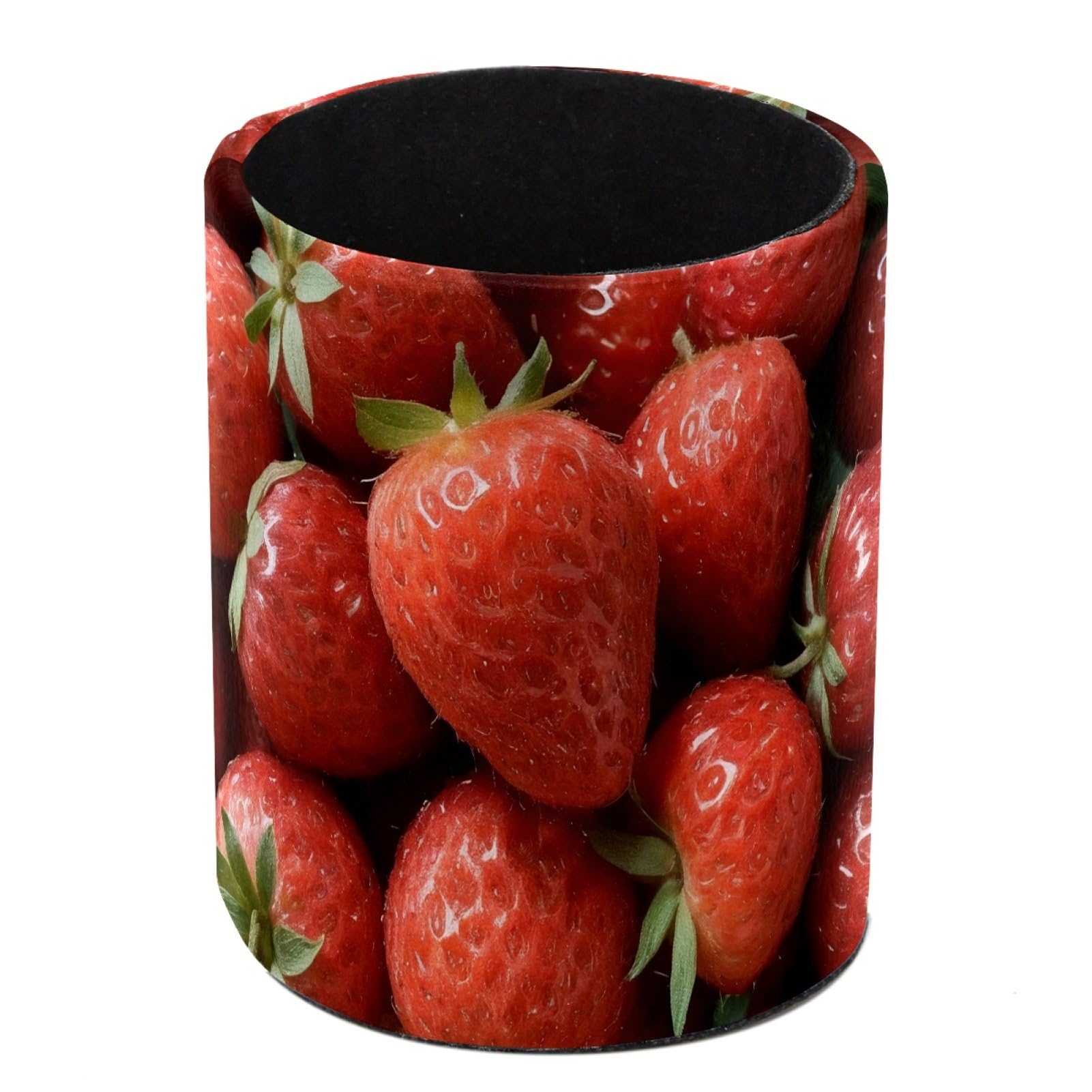 FWJZDSP Fresh Strawberry Pencil Cup Pen Organizer Makeup Brush Holder for Office Home Countertop Desk Accessory Storage