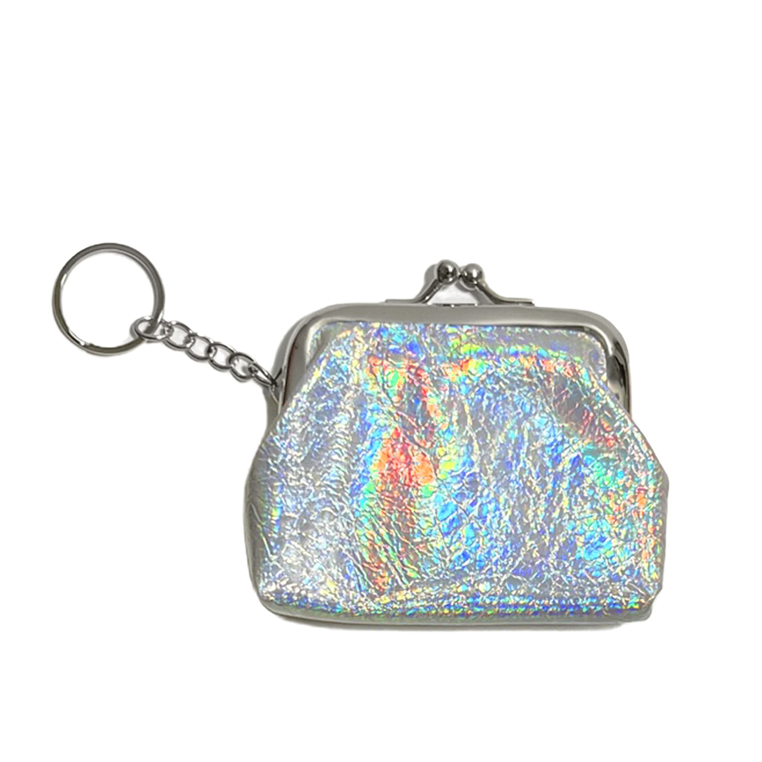 Holographic Coin Purse, Kiss-lock Clasp Iridescent Jelly Wallet (Iridescent  Rainbow)