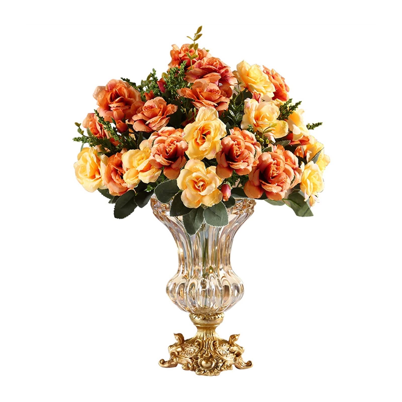 asdchZen Vases European-Style Crystal Glass Vase Decoration Living Room Dried Flower Flower Arrangement Tea Table Tv Cabinet Decoration Flowers Vases