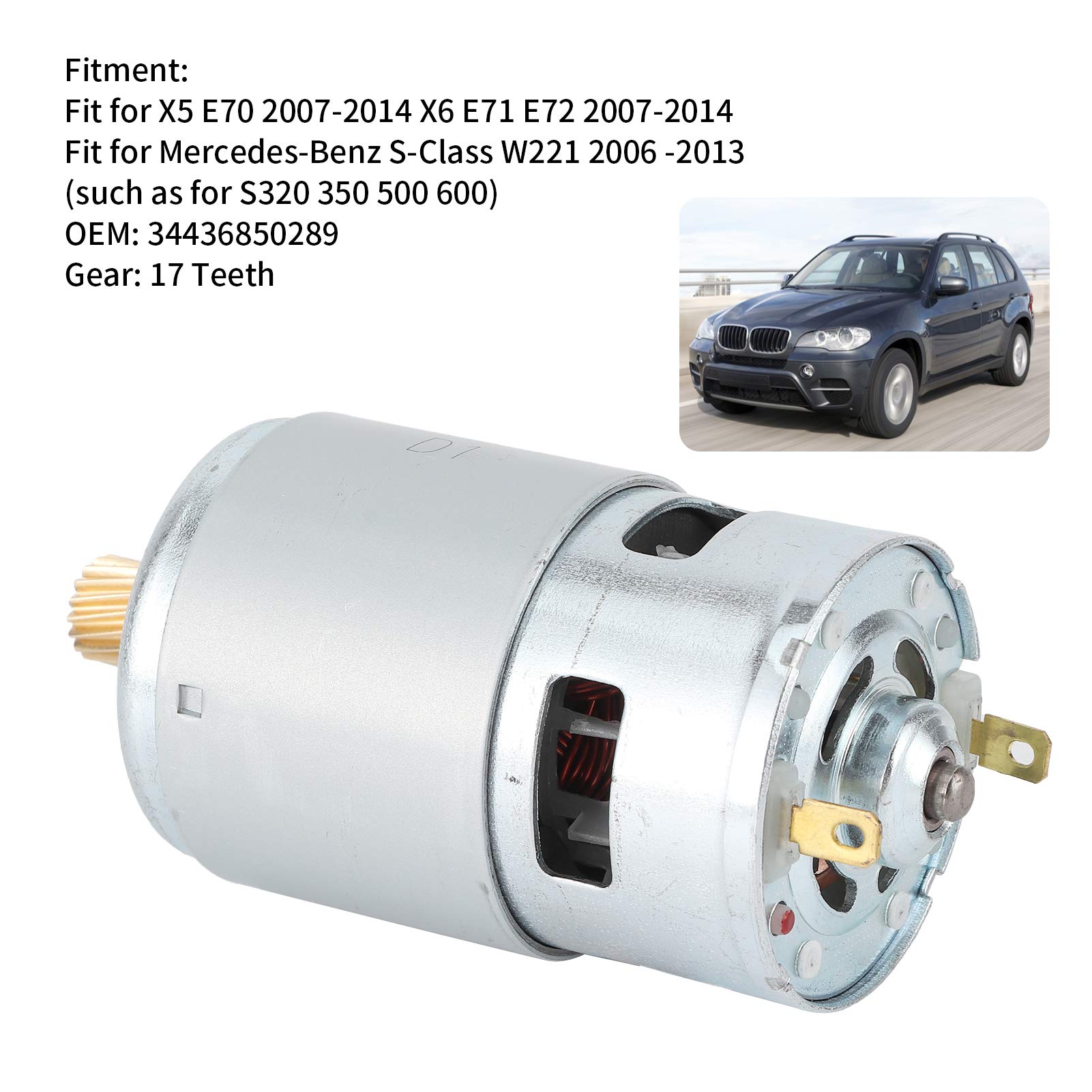 Akozon Motore Modulo Freno a Mano a 17 Denti 34436850289 Sostituzione per Classe S W221 06-13