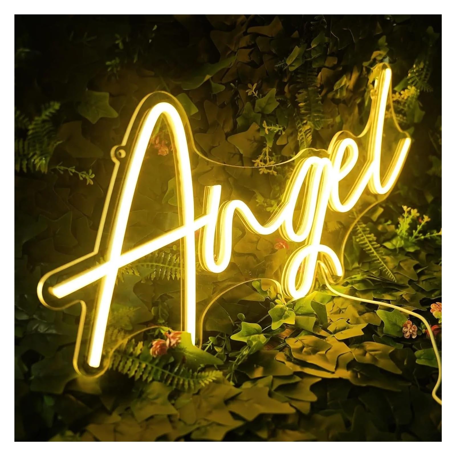 LEMST Signs Lamp Angel Neon Sign Letters Light Dimmable for Kid Bedroom Nursery Church Birthday Party Wall Decor USB Powered Night Lamp 42.5cmx19cm