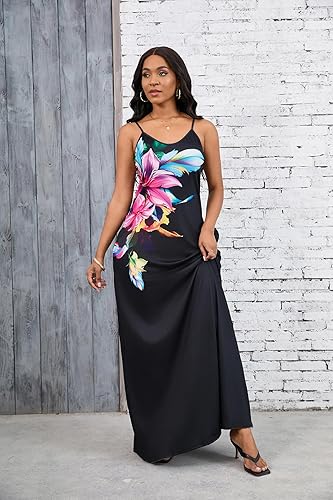 Miniatura 4 de Summer Maxi Dress for Women 2025 Plus Size Casual Sexy Floral Sleeveless Vacation Long Sundresses with Pockets