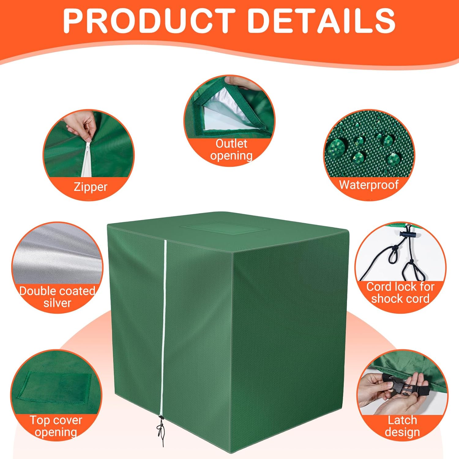 IBC Tote Cover, Outdoor Water Tank Covers Waterproof, 275 Gallon for 420D 1000L Garden Water Tank and Rain Barrel (Green)