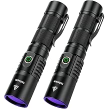 Minsk UV Flashlight, 365nm Black Light with Filter Lens, 30W Woods Lamp Blacklight Ultraviolet Flashlight for Pet Urine Detection, Cleaning, Resin Curing, Rocks, Scorpion, Blood Tracking2 Pack
