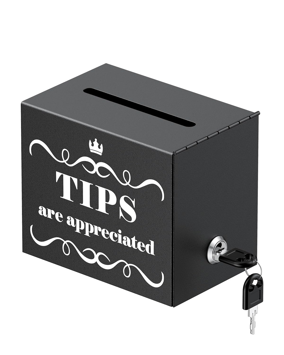 Uniclife Metal Tip Jar for Bartenders, 6" x 4" x 5", Tips Jar Tip Box with Lock, Tip Bucket Money Storage Container Cash Collection Boxes for Bars