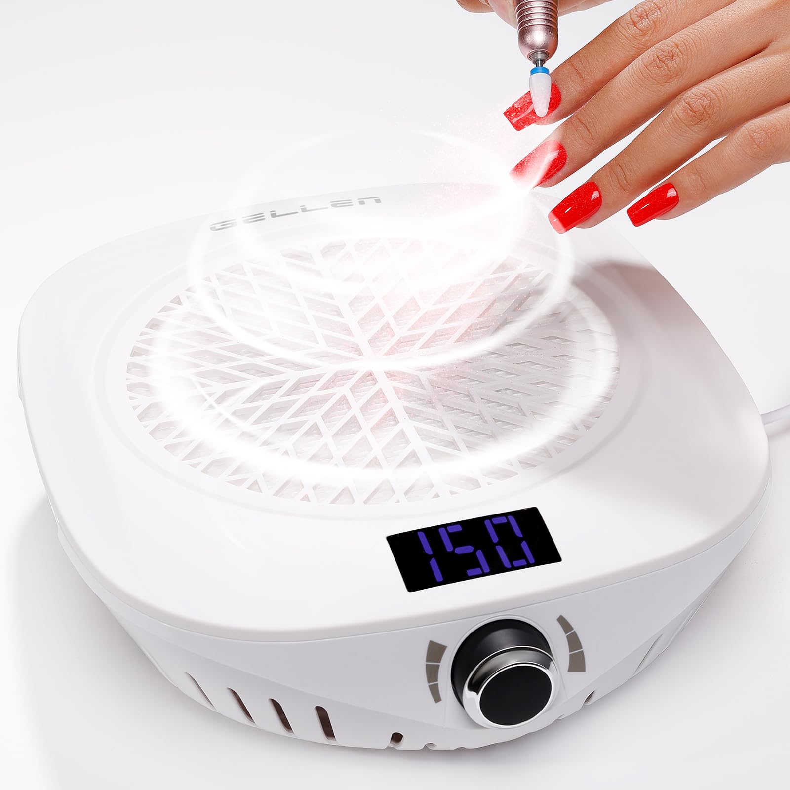 Gellen Nail Dust Collector with LED Display, 4000RPM Suction Fan
