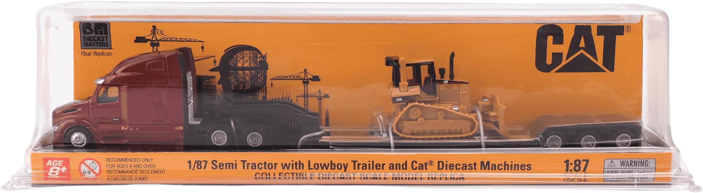 1:87 Scale Peterbilt Model 579 UltraLoft Tandem Tractor with Lowboy Trailer and Cat D5M Dozer | Model 84419