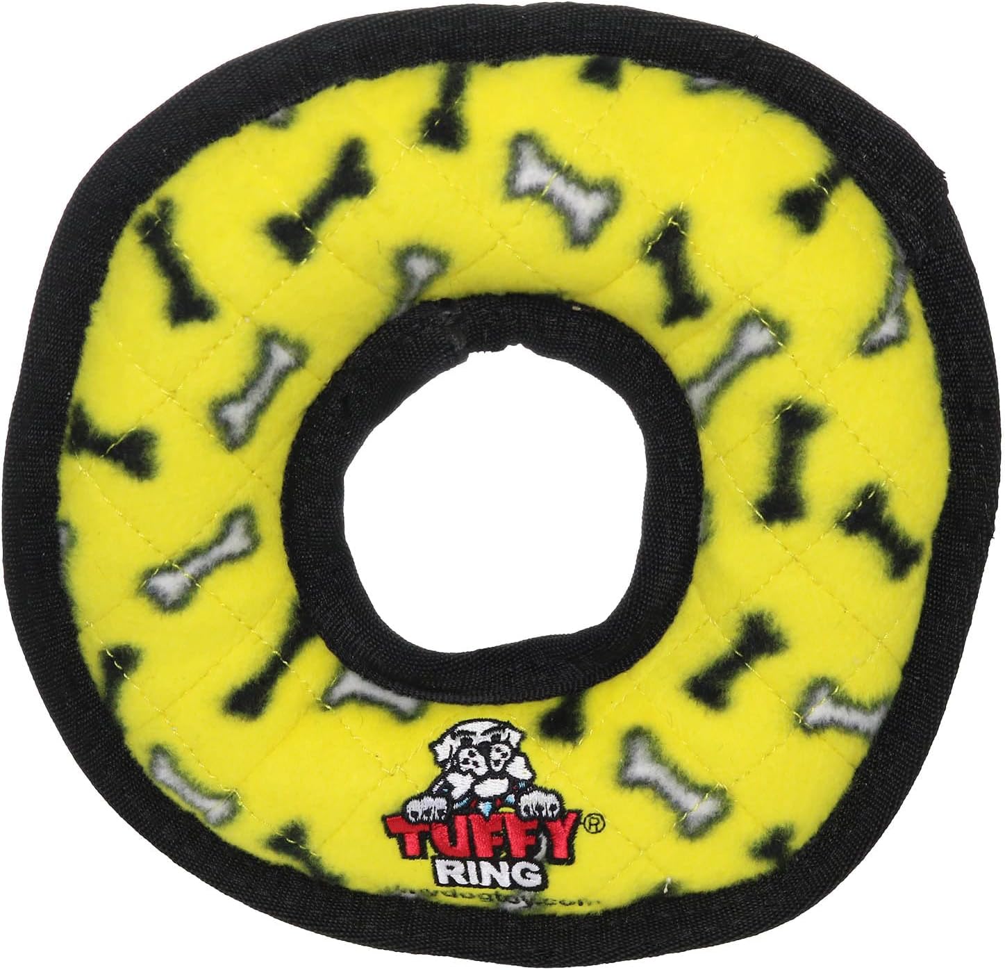 TUFFY - World's Tuffest Soft Dog Toy -Ultimate Ring-Yellow -Squeakers-Multiple Layers.Made Durable, Strong & Tough.Interactive Play(Tug, Toss & Fetch).Machine Washable & Floats