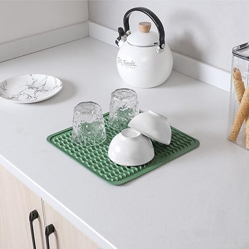 Miniatura 1063 de Tapete de silicona para secado de platos para múltiples usos, fácil de limpiar, ecológico, resistente al calor, tapete de silicona para encimera