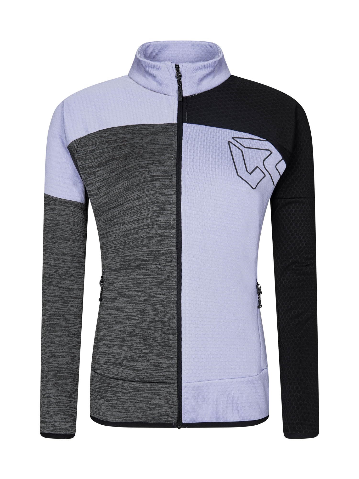 Rock Experience REWC02331-X0020 KOBRA MOCK NECK FZ WOMAN FLEECE Sweatshirt Women's 2268 BABY LAVENDER+0208 CAVIAR+O014 GREY MELANGE S