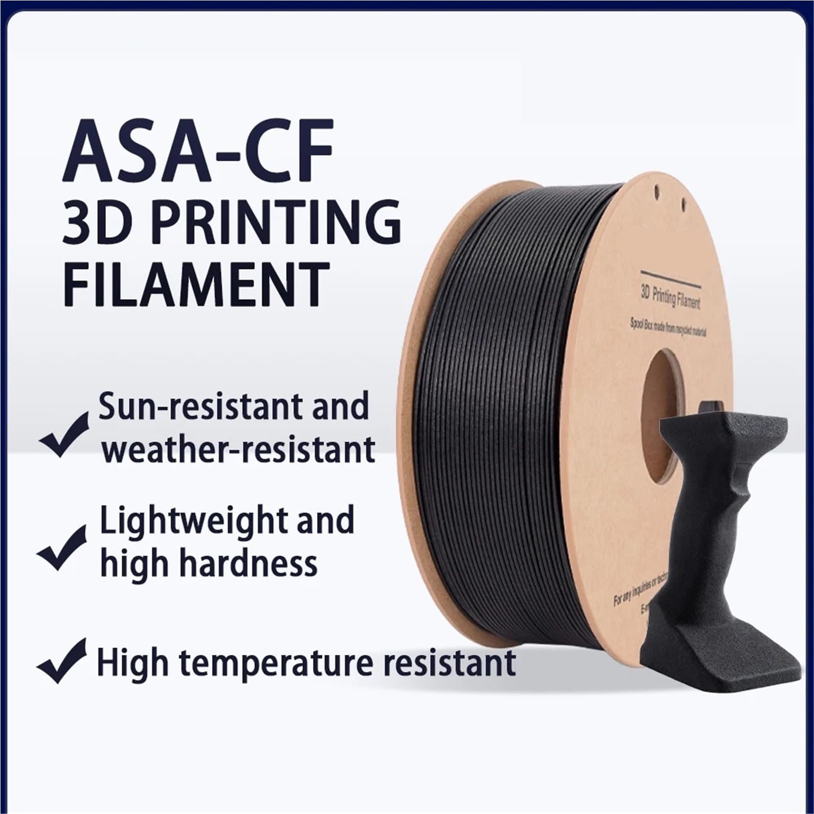 ASA Kohlefaser (CF) Filament 1,75 Mm 1 Kg, Wetter- Und UV-hitzebeständiges 3D-Druckerfilament For Den Außenbereich