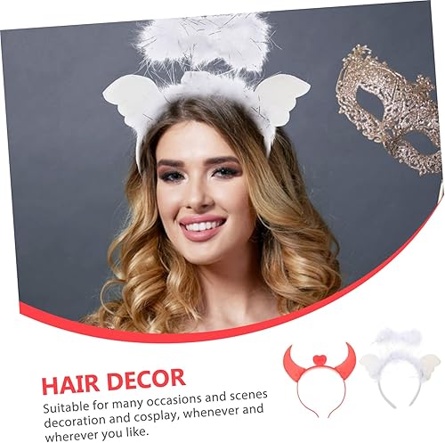 Miniatura 5 de PACKOVE 10 Pcs Angel Horn Headband Red Prom Suit Led Clothing Halloween Costumes Halloween Costume Headbands Headband Halloween Party Horn Party