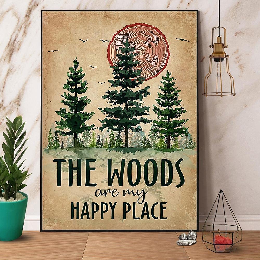 Bioprocess Plaque Forest The S Are My Happy Place For Home Decor Room Metal Decor Wall Decor Poster Metal Sign 8X12 Inches