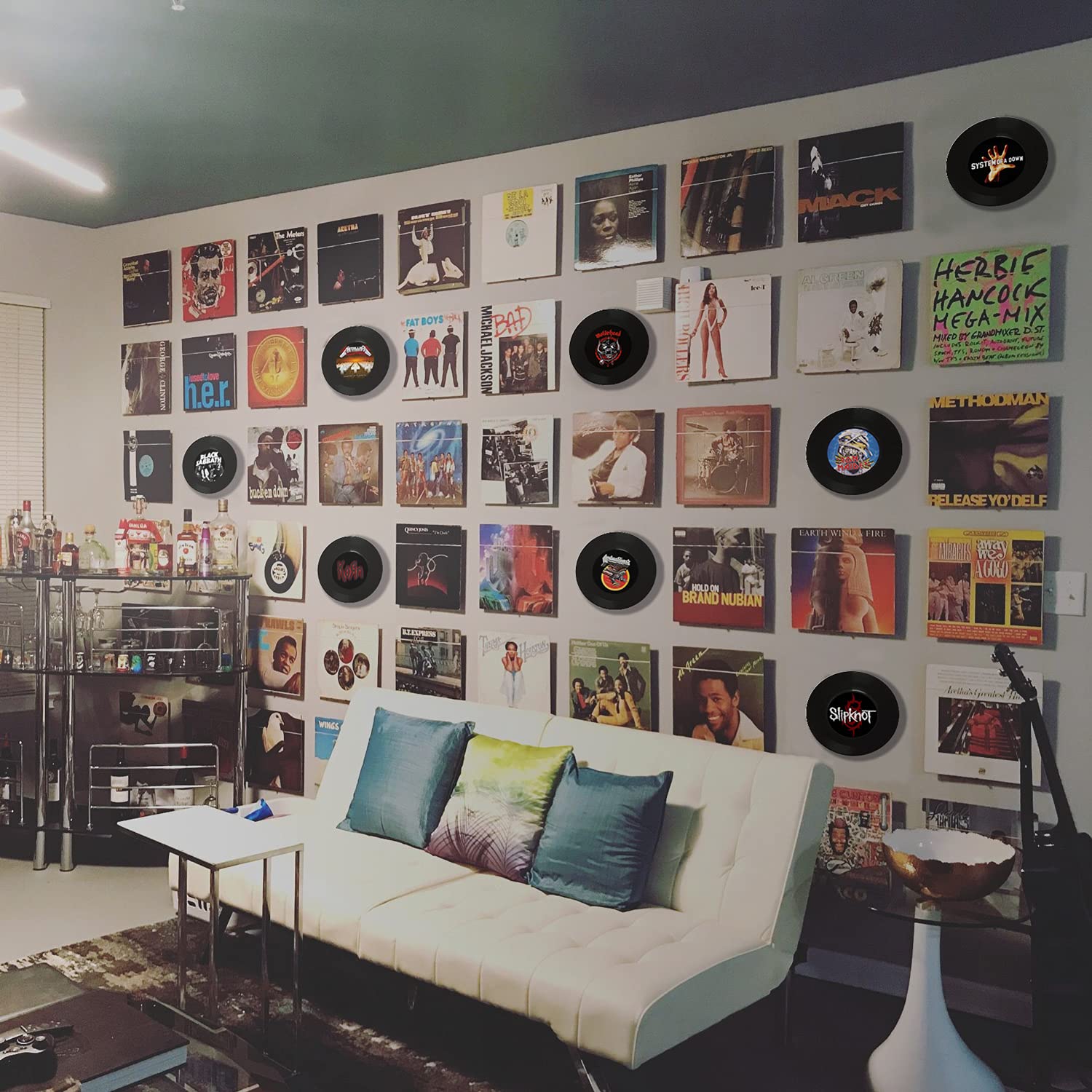 Dischi in vinile per decorazione da parete, 8 pezzi, dimensioni singoli, 17,8 cm (17,8 cm), ideali per decorare le feste di Rock Music, compleanni, bar, Pubs