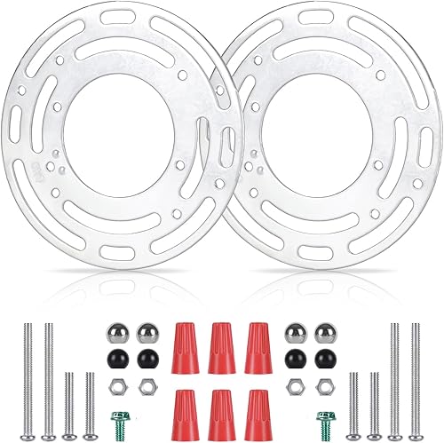 Paquete de 2 soportes de montaje de lámpara, placa de montaje de luz de techo, bloques de montaje de luces de pared con tornillo y tuercas,
