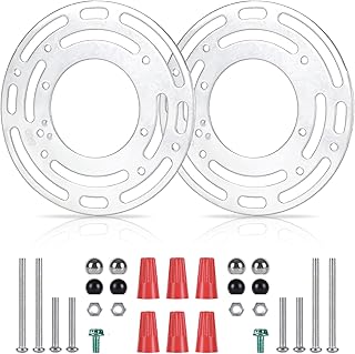2 Pack Light Fixture Mounting Brackets, Ceiling Light Mounting Plate, Wall Lights Mount Blocks with Screw and Nuts, 4” Round Junction Box Adaptor for Wall Sconce, Chandelier, Pendant