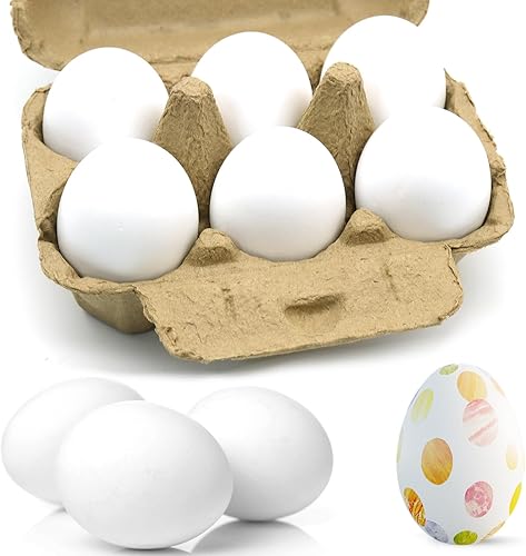 6 huevos falsos de madera, huevos de Pascua de madera blanca, juego de comida de juego de simulación de cocina, juguetes de cocina para niños,