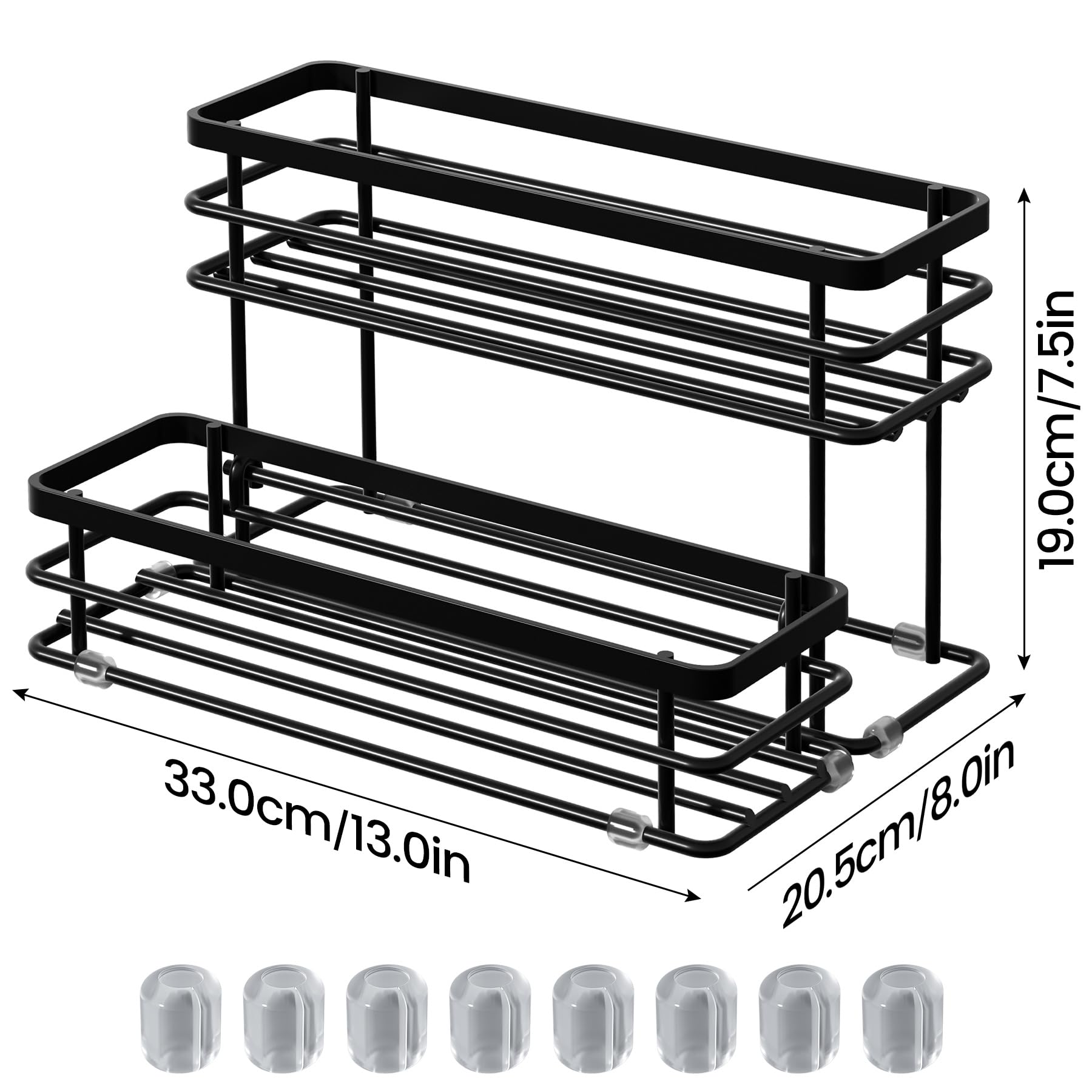 Organizador de jarabe de café, soporte para botellas de jarabe para barra de café, estantes de almacenamiento de 2 niveles para 8 botellas para jarabe, vino, aderezo para encimera de cocina