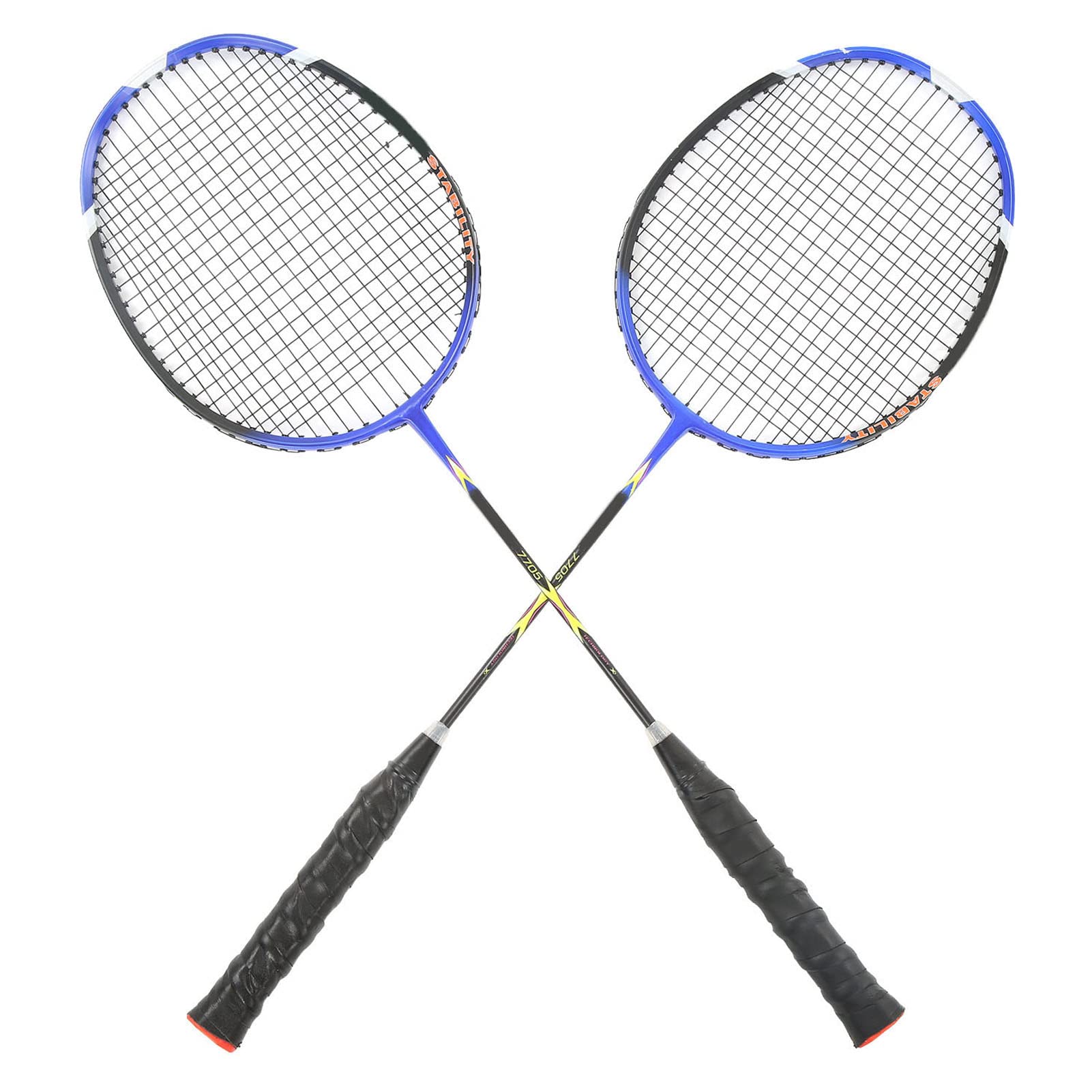 Racchette da badminton in lega di carbonio, ultra leggere, potenti, per allenamento, competizione, 2 pezzi, blu, per appassionati di sport