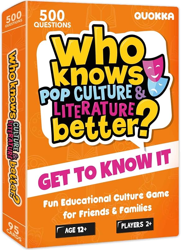 Quokka Card Games for Kids 8-12 - Board Family Games for Kids and Adults | Educational Trivia for Family Game Night and Travel Fun - Who Knows Culture and Literature Better 500+ Questions for Age 12+
