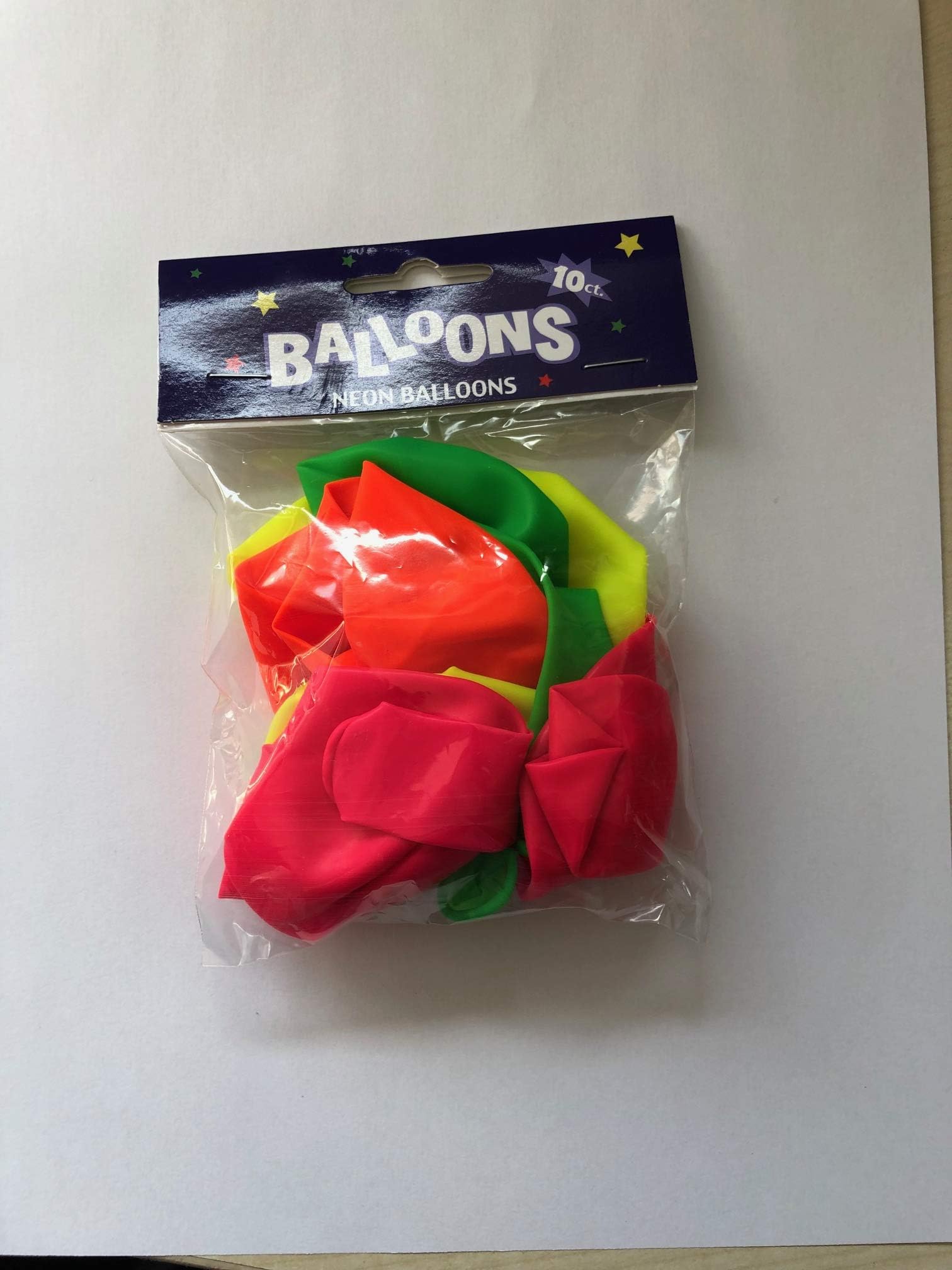 10 X ASSORTED NEON BALLOONS