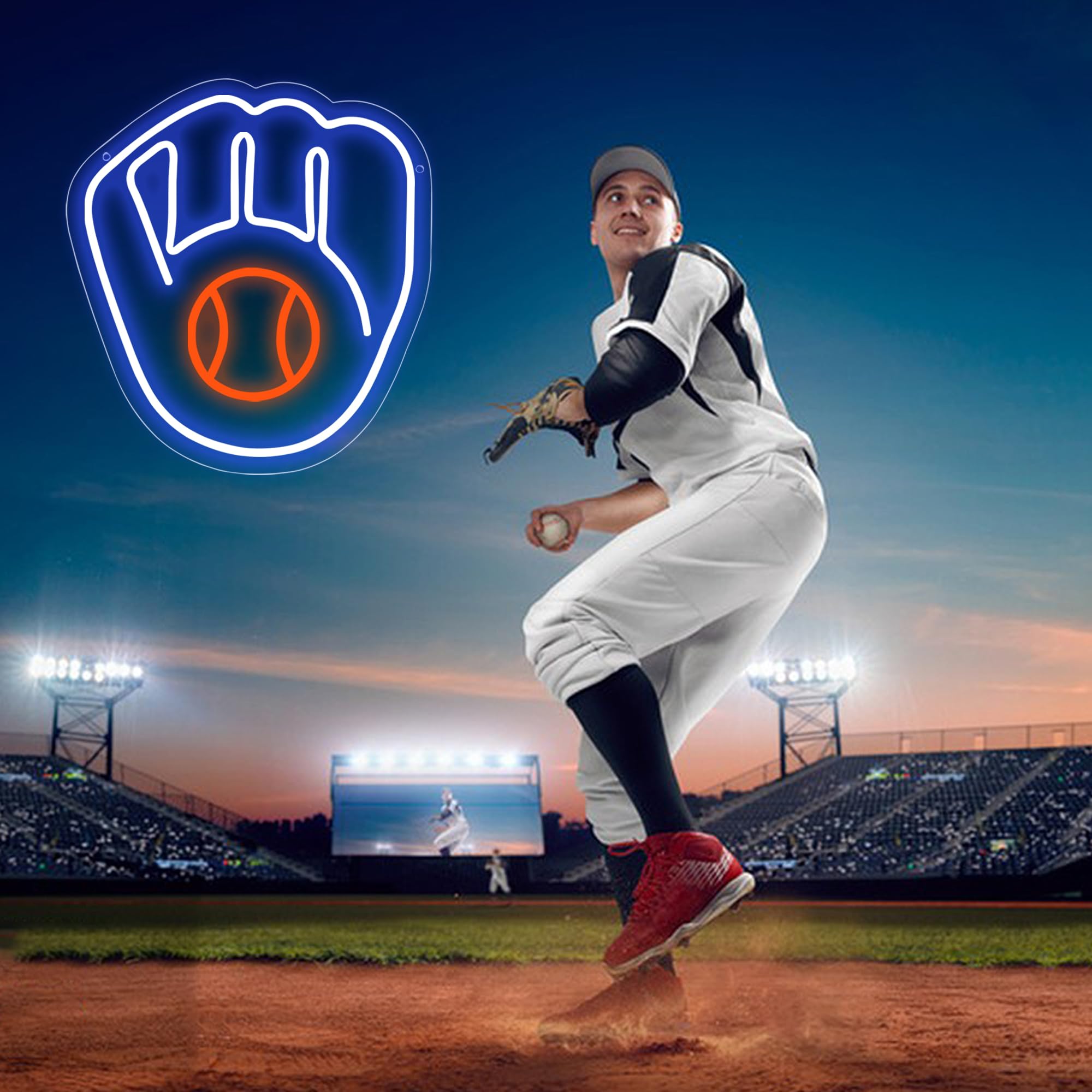 Dodgers Shirt Baseball LED Neon Sign - USB Powered Dimmable Wall Light ...