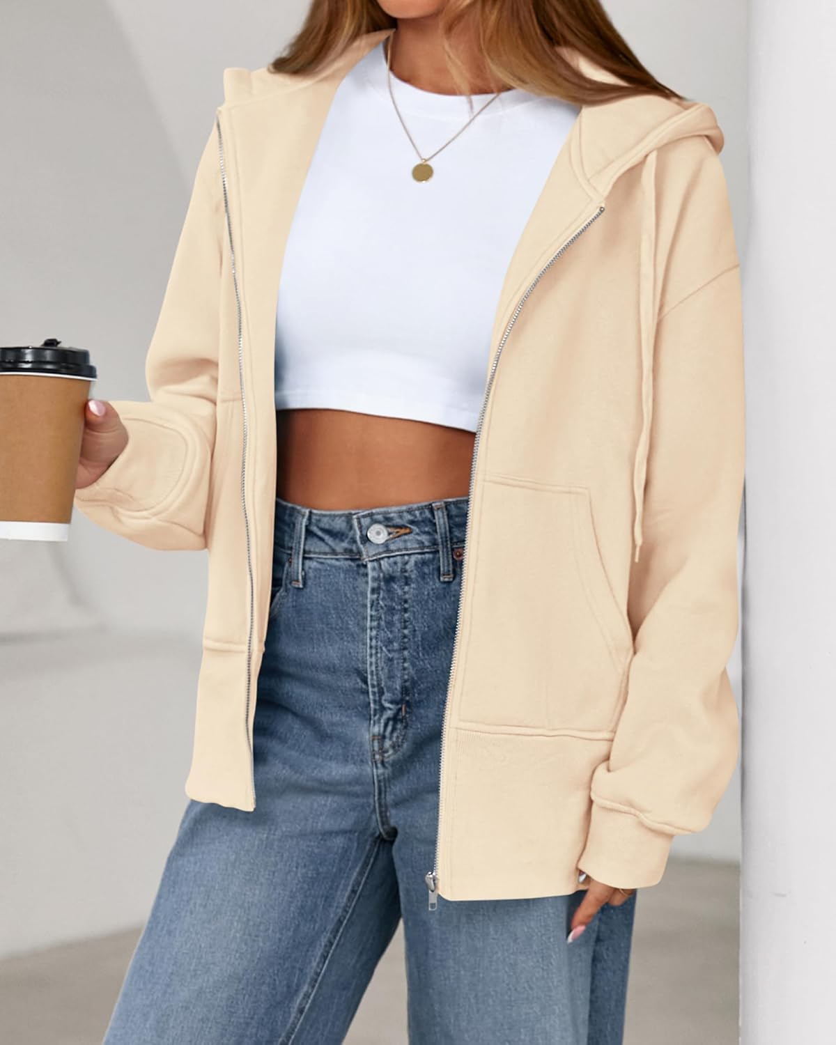 BTFBM Hoodies for Women Zip Up jacket Drawstring Spring Fashion 2026 Trendy Long Sleeve Sweatshirt Clothing Outfits - Image 7