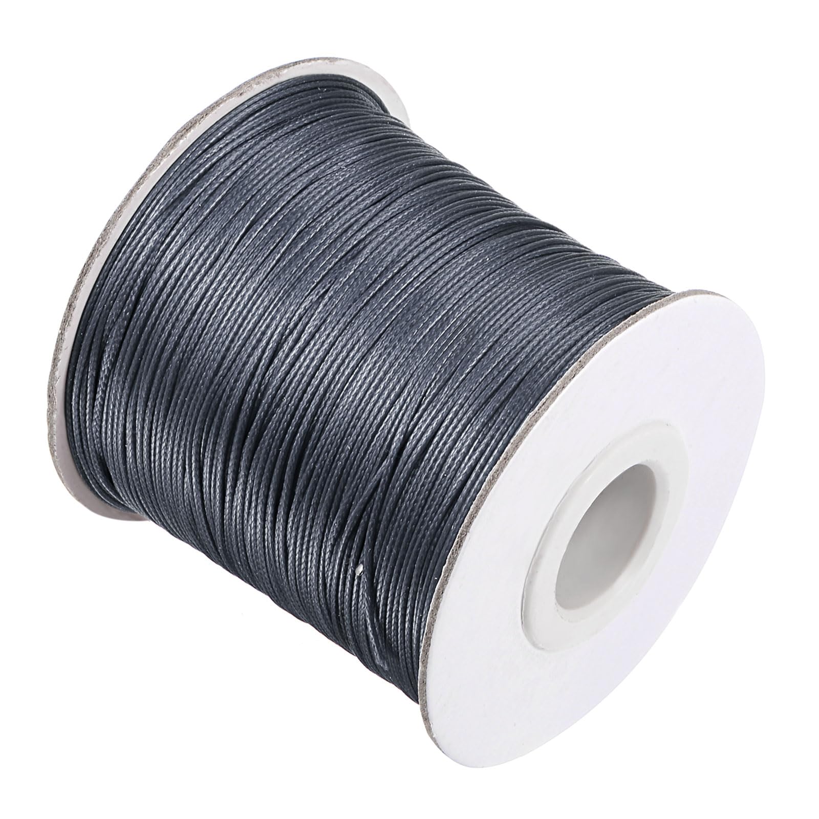 CoCud Waxed Polyester String Cord, 173 Yards 159m Length 0.5mm Dia, Soft Smooth Beading Thread Deep Grey