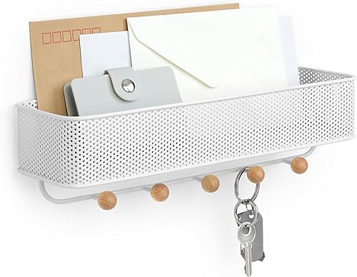 Miniatura 1 de Organizador Umbra Estique de entrada ideal para guardar llaves pequeños accesorios correo carteras y más acabado blanco