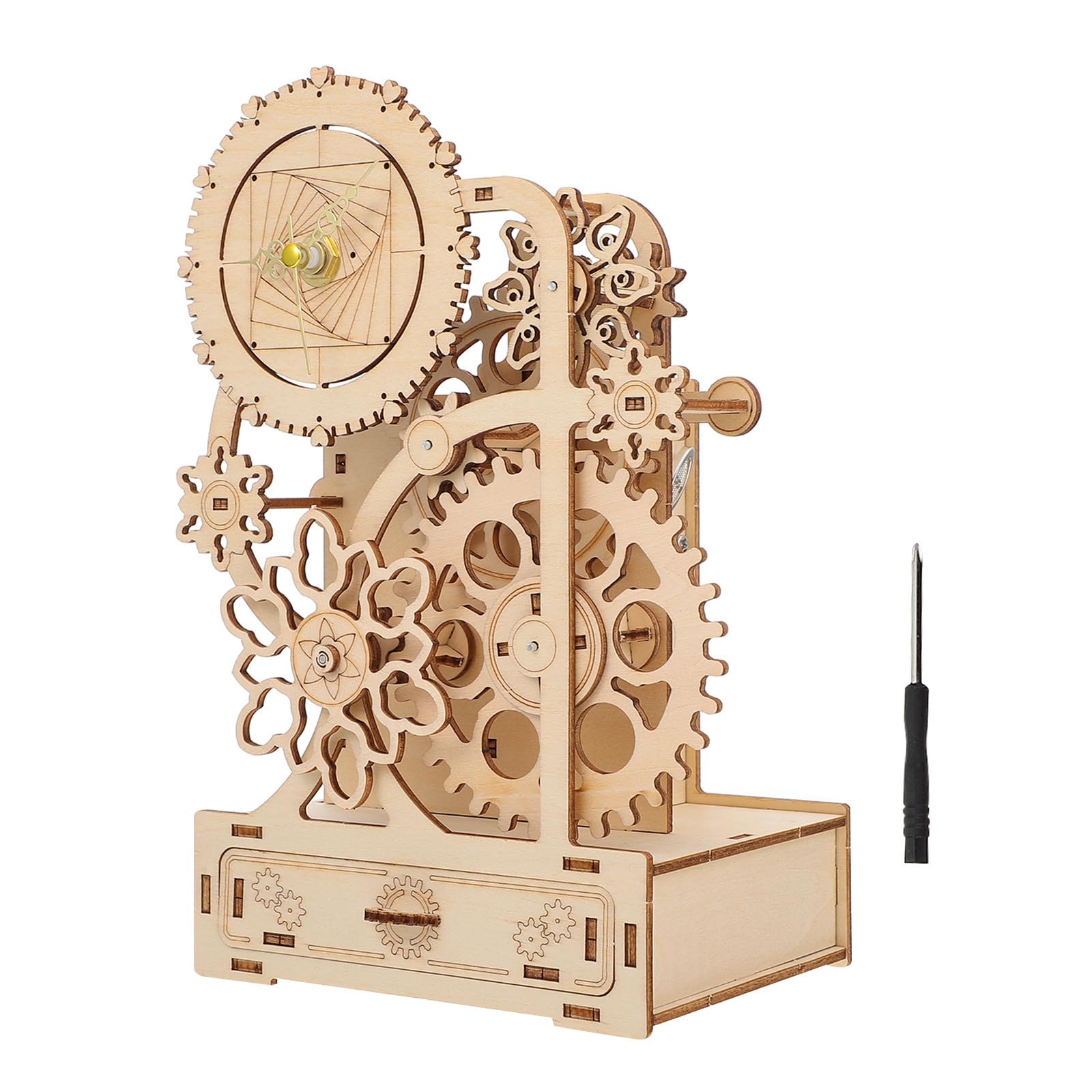 Holz Spieluhr 3D Puzzle Selbstgemacht Stifthalter Braun, 1 Satz